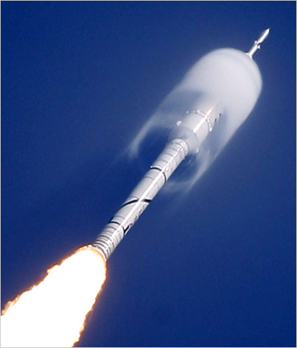 Ударная волна на космической ракете-носителе